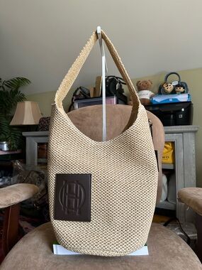 House of Harlow 1960 Raffia Woven Large Bucket Hobo Bag New with Tag